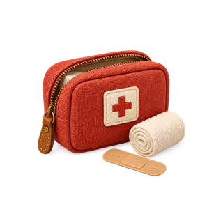 Reiseapotheke als 3D-Reiseobjekt im Stil von Packliste