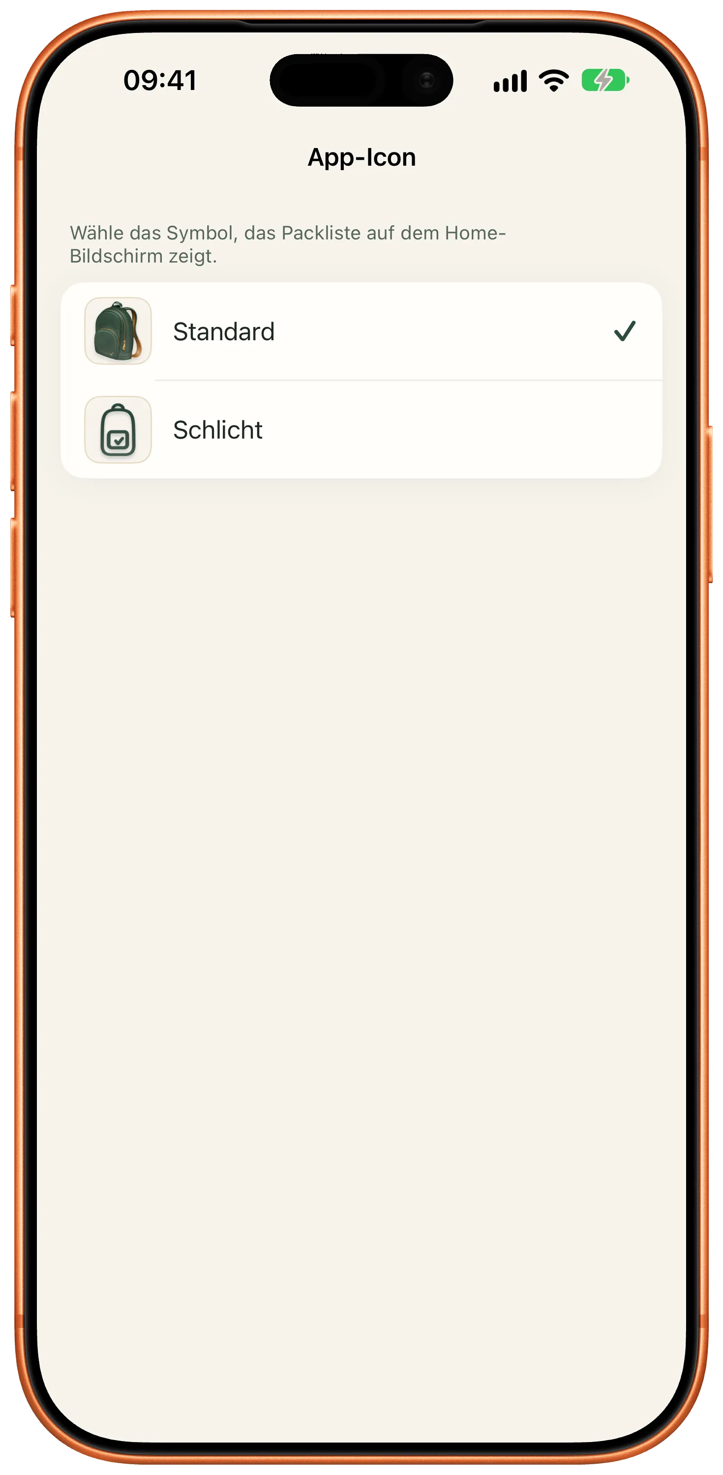 Auswahl zwischen zwei App-Symbolen