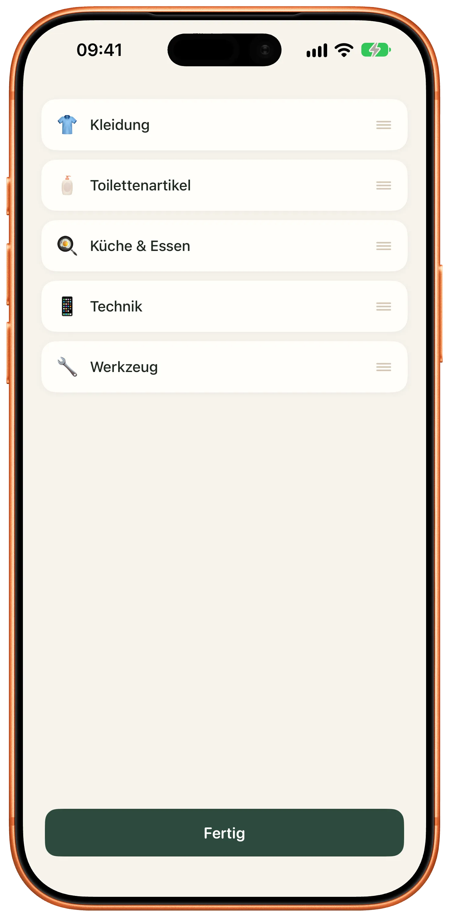 Kategorien per Ziehgriff neu sortieren