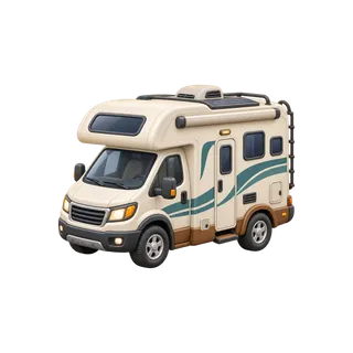 Wohnmobil als 3D-Reiseobjekt im Stil von Packliste