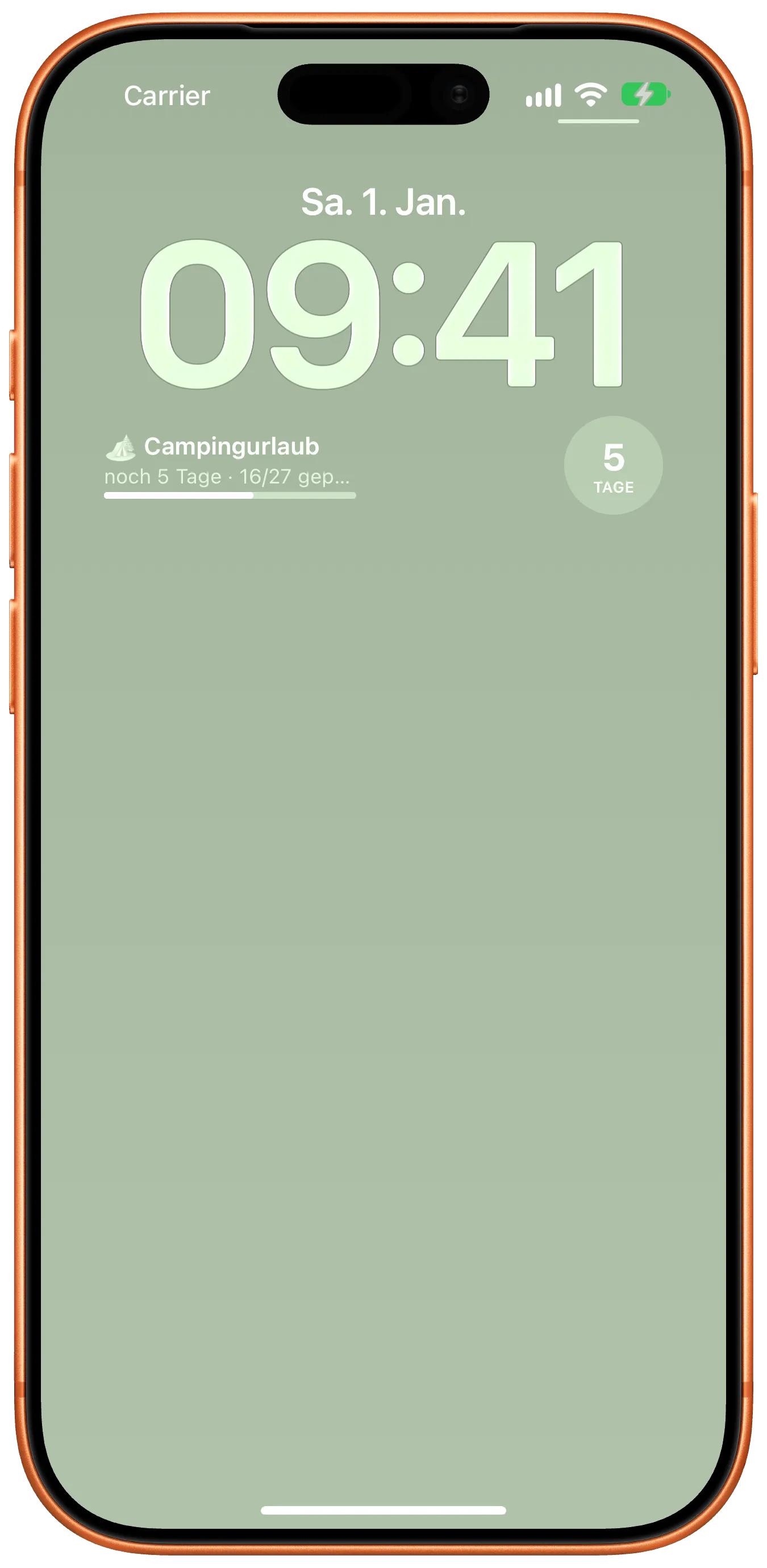 Rundes und rechteckiges Widget auf dem Sperrbildschirm
